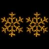 vidaXL Figuras de flocos de neves com LEDs 2pcs 59x59 cm branco quente