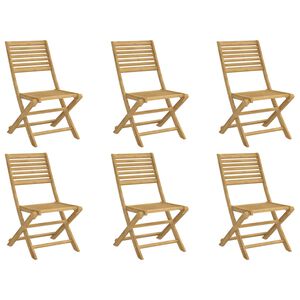 vidaXL Cadeiras de jardim dobr&aacute;veis 6 pcs 48,5x61,5x87cm ac&aacute;cia maci&ccedil;a