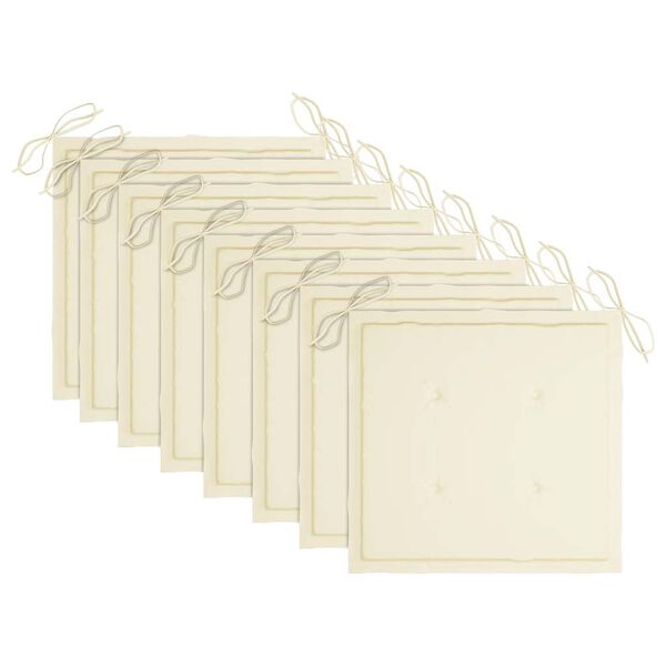 vidaXL Cadeiras de exterior dobráveis c/ almofadões 8pcs acácia maciça