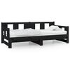 vidaXL Sof&aacute;-cama de puxar pinho maci&ccedil;o preto 2x(80x200) cm
