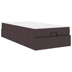 vidaXL Estrutura de cama com colch&atilde;o 2 unid. Bronzeado tecido