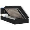 vidaXL Cama de Armazenamento LED com Colch&atilde;o Preto 90 x 190 cm Tecido