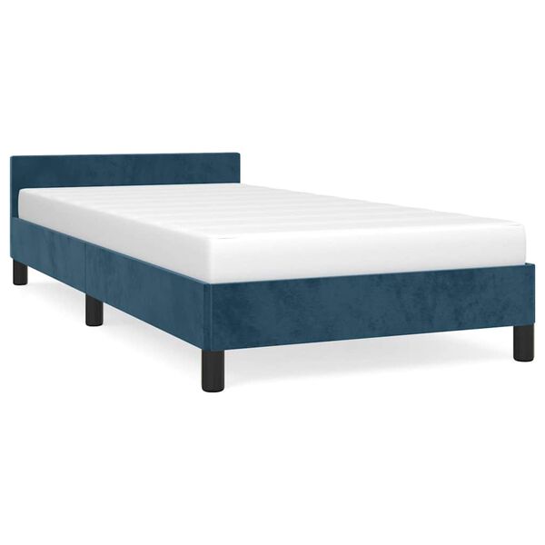 vidaXL Estrutura de cama sem colch&atilde;o 80x200 cm veludo azul-escuro