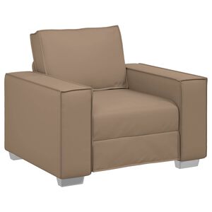 vidaXL Cadeira Sofa Cappuccino 100 cm Couro Sint&eacute;tico