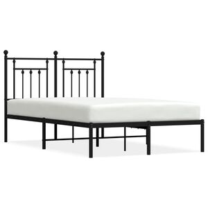 vidaXL Estrutura de cama com cabeceira 120x190 cm metal preto