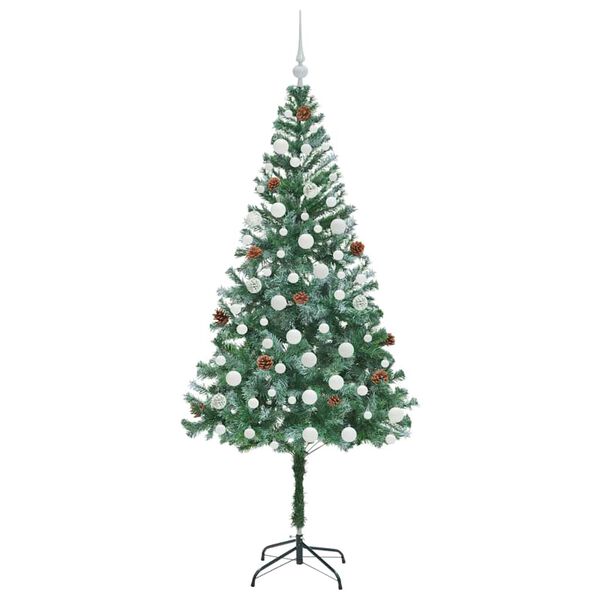 vidaXL &Aacute;rvore de Natal Artificial com 300 LEDs Verde 180 cm PVC e A&ccedil;o