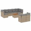 vidaXL 10 pcs conjunto de sof&aacute;s p/ jardim com almofad&otilde;es vime PE bege