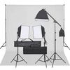 vidaXL Kit de est&uacute;dio fotogr&aacute;fico com conjunto de ilumina&ccedil;&atilde;o e fundo