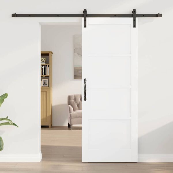 vidaXL Porta Deslizante Branco 78 x 202 cm Madeira de Pinheiro S&oacute;lida