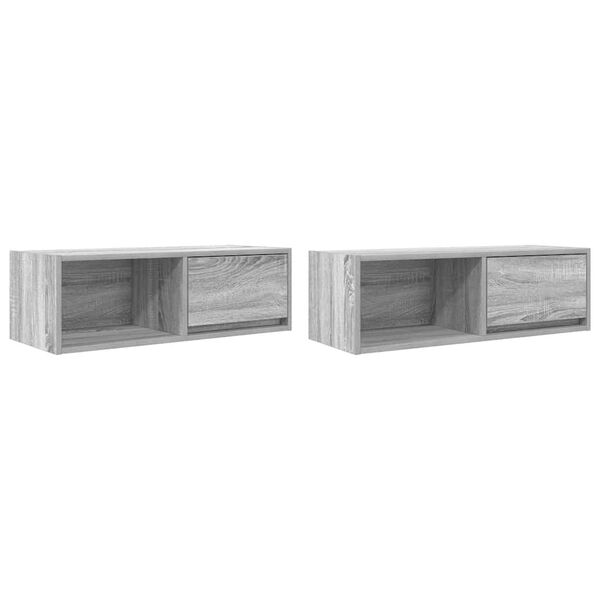 vidaXL M&oacute;veis de TV 2pcs 80x31x25,5cm deriv. madeira sonoma cinzento