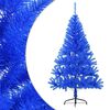 vidaXL Meia &aacute;rvore de Natal artificial com suporte 120 cm PVC azul