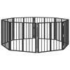 vidaXL Port&atilde;o para Cachorros 8 unid. Preto 60 x 60 cm A&ccedil;o Galvanizado