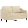 vidaXL 3 pcs conjunto de sofás com almofadas tecido cor creme