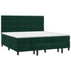 vidaXL Cama com molas/colch&atilde;o 200x200 cm veludo verde-escuro
