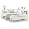 vidaXL Cama com estante sem colch&atilde;o 120x200 cm pinho maci&ccedil;o branco