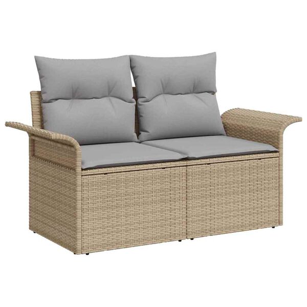vidaXL Conjunto de Sof&aacute; de Jardim 6 pcs Bege Rattan Sint&eacute;tico