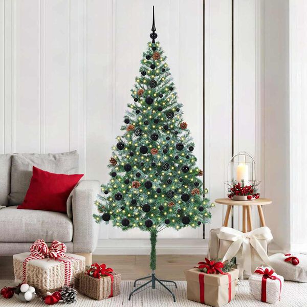 vidaXL &Aacute;rvore de Natal Artificial com 300 LEDs Verde 180 cm PVC e A&ccedil;o
