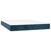 vidaXL Cama box spring c/ colch&atilde;o/LED 140x200 cm veludo azul-escuro