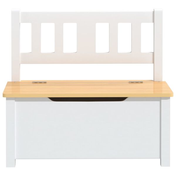 vidaXL Banco de arruma&ccedil;&atilde;o infantil 60x30x55 cm MDF branco e bege