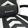 vidaXL Cadeira de gaming c/ apoio p&eacute;s couro artificial preto/branco