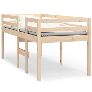vidaXL Cama alta 75x190 cm madeira de pinho maciça