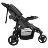 vidaXL Carrinho de beb&eacute; com tr&ecirc;s rodas a&ccedil;o cinzento-escuro e preto