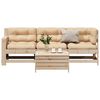 vidaXL 4 pcs conjunto lounge de jardim c/ almofad&otilde;es pinho maci&ccedil;o