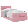 vidaXL Estrutura de cama otomana com colch&atilde;o 80x200 cm veludo rosa