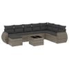 vidaXL 9 pcs conjunto sof&aacute;s p/ jardim com almofad&otilde;es vime PE cinzento