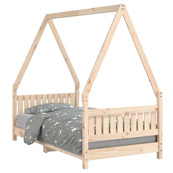 vidaXL Estrutura de cama infantil 80x160 cm pinho maciço