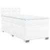 vidaXL Cama com molas/colch&atilde;o 90x200 cm couro artificial branco
