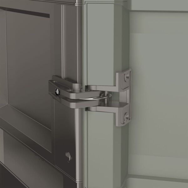 Keter Arm&aacute;rio de arruma&ccedil;&atilde;o Wood Grain 182cm creme/cinzento-acastanhado