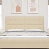 vidaXL Cabeceira com cabeceira Creme 180 cm Couro Sint&eacute;tico