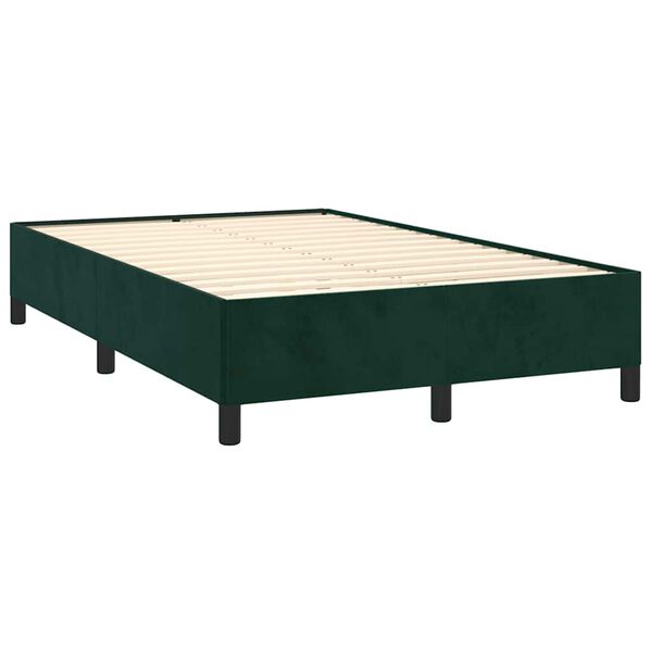 vidaXL Estrutura de cama com colch&atilde;o verde escuro 120x190 cm Veludo