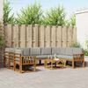 vidaXL Conjunto de Sof&aacute;s para Exterior 10 pcs Cinza Natural e Claro