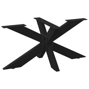 vidaXL P&eacute; de mesa de centro em formato de aranha, preto, 98x58x(42-43) cm, a&ccedil;o