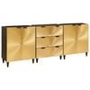 vidaXL Conjunto de Buffets 3 unid. 180 x 33 x 75 cm Preto e Lat&atilde;o