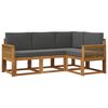 vidaXL Conjunto de Sof&aacute;s para Exterior 4 pcs Natural e Antracite