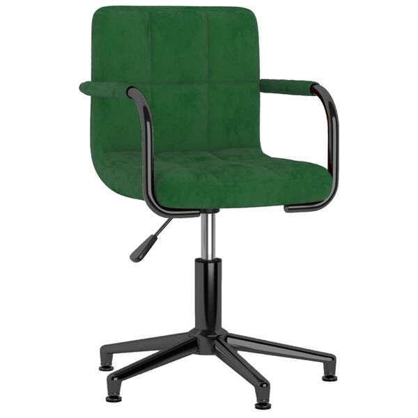 vidaXL Cadeiras de jantar giratorias 2 pcs veludo verde-escuro