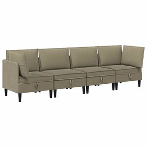 vidaXL Conjunto de M&oacute;veis para Sala de Estar 4 unid. C&aacute;qui Tecido