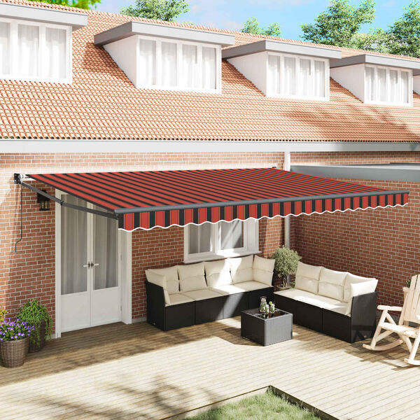 vidaXL Toldo Laranja e Marrom 500 x 300 x 165 cm Poli&eacute;ster e Metal