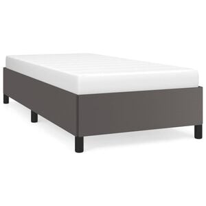 vidaXL Estrutura de cama 90x190 cm couro artificial cinzento