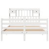 vidaXL Cama com estante sem colch&atilde;o 140x190 cm pinho maci&ccedil;o branco