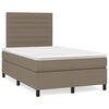 vidaXL Cama box spring colch&atilde;o/LED 120x190cm tecido cinza-acastanhado