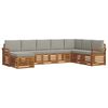 vidaXL Conjunto de Sof&aacute;s para Exterior 8 unid. Cinza Natural e Claro