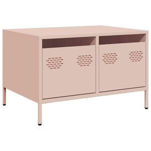 vidaXL M&oacute;vel de TV 68x50x43,5 cm a&ccedil;o laminado a frio rosa