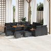 vidaXL Conjunto de Sof&aacute; de Jardim com almofada 14 pcs Preto