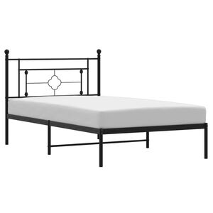 vidaXL Estrutura de cama com cabeceira 107x203 cm metal preto