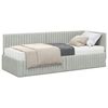 vidaXL Estrutura de Cama de Canto com Colch&atilde;o 2 unid. Cinzento-claro