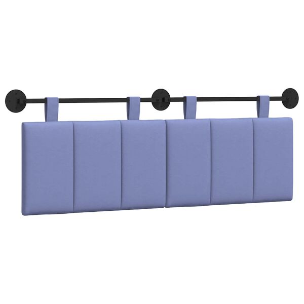 vidaXL Cabeceira Suspensa Riscas Azul Jeans 150 x 55 x 5 cm tecido
